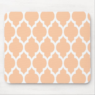 Peach White Moroccan Quatrefoil Mönster #4 Musmatta