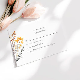Peach Wildblommes Bröllop OSA-kort Tack Kort