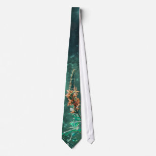 Peach Wildblommor against Jade Star Filled Himlar Slips