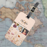 Peach wildblommor fotocollage monogram bagagebricka<br><div class="desc">Öka din resupplevelse med vår Personlig Luggage Namn bricka! Perfekt för att lägga till en liten bit stil och funktioner i dina väskor, de här märkrna anpassas efter ditt eget monogram och har ett utmärkt kollage av bilder som återspeglar dina intressen och dina känslor. Anpassat monogram: Varje bagagetagg är personlig...</div>
