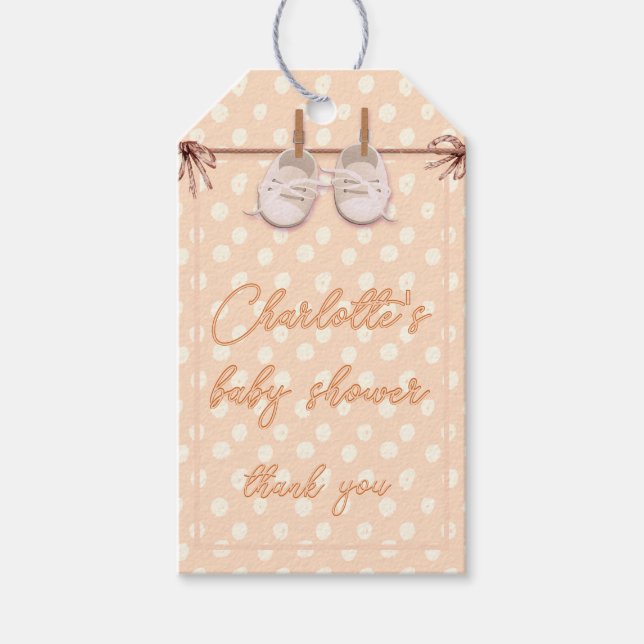 Peach-y Baby Shoes Presentetikett (Framsidan)