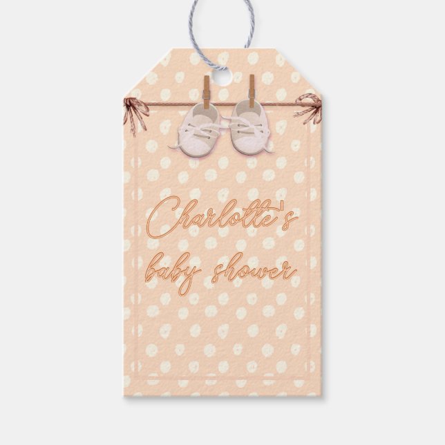 Peach-y Baby Shoes Presentetikett (Framsidan)