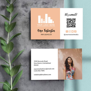 Peach your Logotyp QR Code Photo Social Media Visitkort