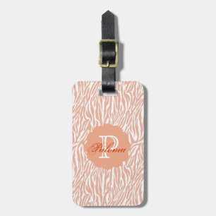 Peach Zebra tryck Bagagebricka