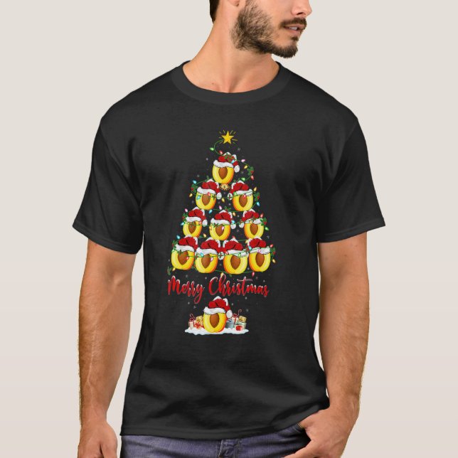 Peaches Christmas Tree Lights Santa Peaches Xmas T Shirt (Framsida)