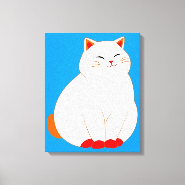 Peaches, det leende katten canvastryck (Framsida)