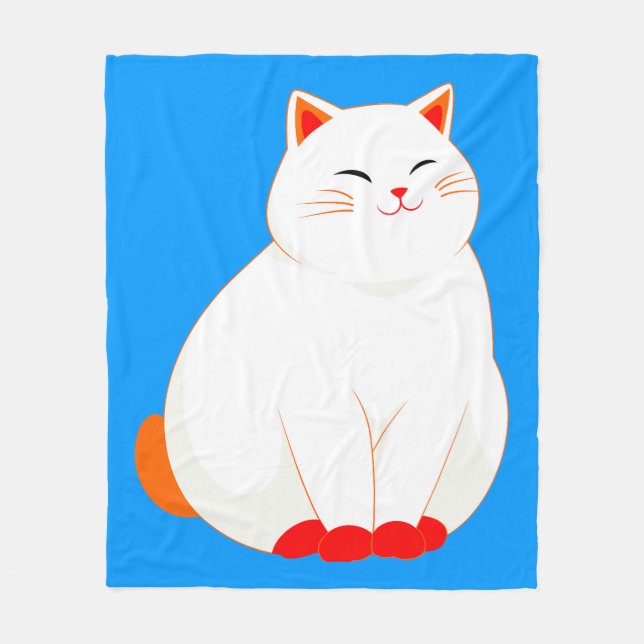 Peaches, det leende katten fleecefilt (Framsidan)