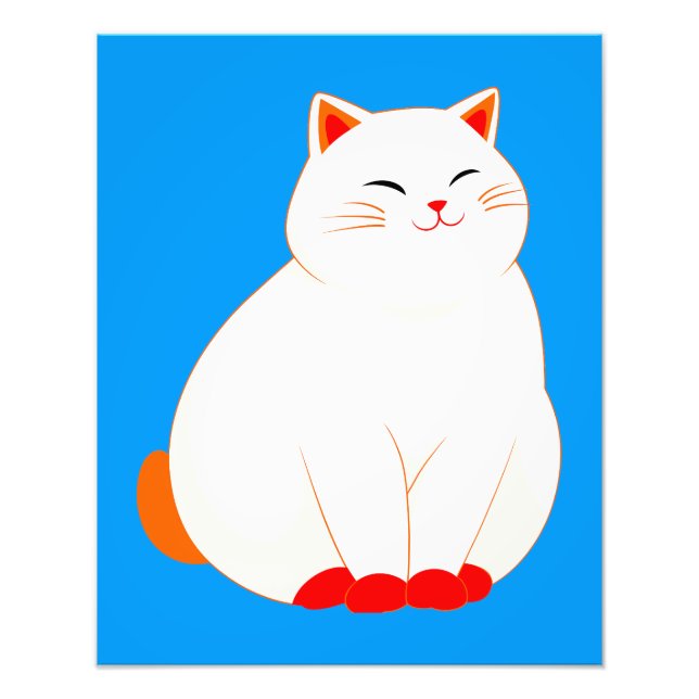Peaches, det leende katten fototryck (Framsidan)