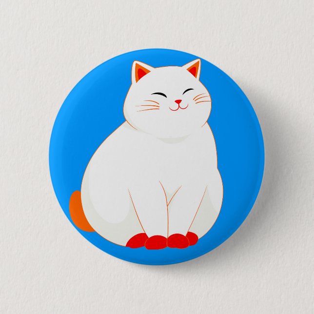 Peaches, det leende katten knapp (Framsida)