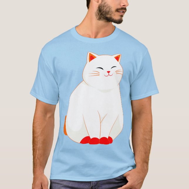 Peaches, det leende katten t shirt (Framsida)