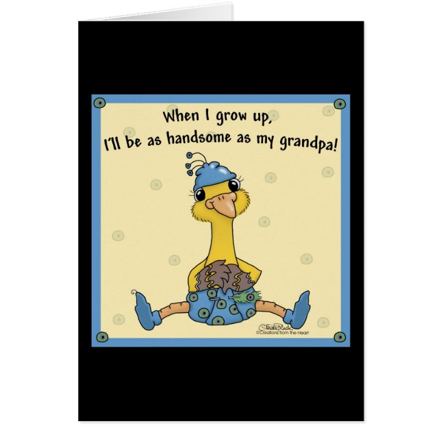 Peachick Handsome like Grandpa Hälsningskort (Framsidan)