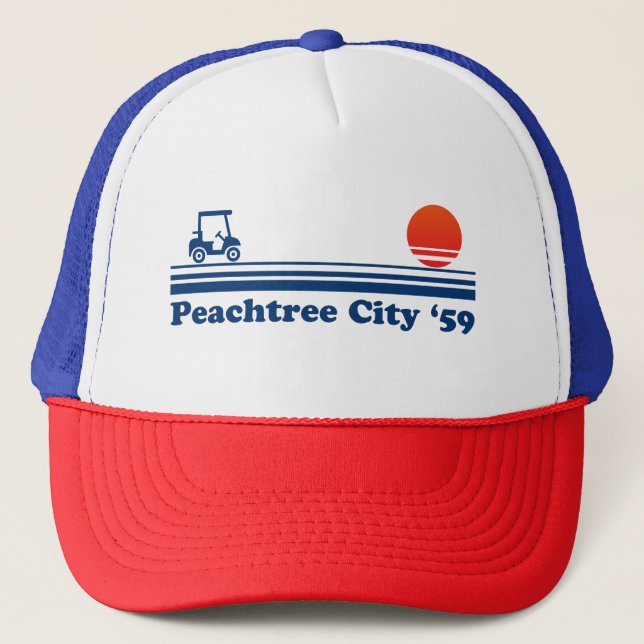 Peachtree City Georgia Lifestyle Golf Cart Sunset Keps (Framsida)