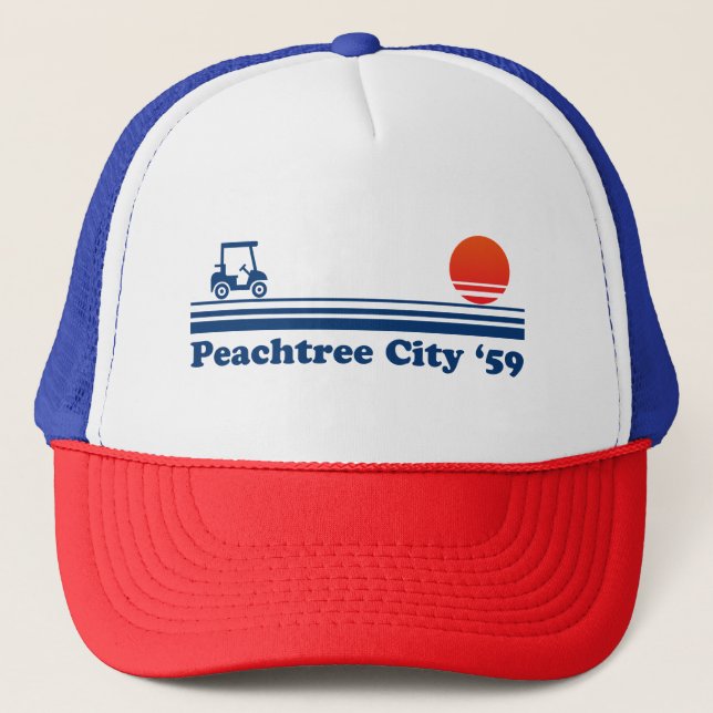 Peachtree City Georgia Lifestyle Golf Cart Sunset Keps (Framsida)