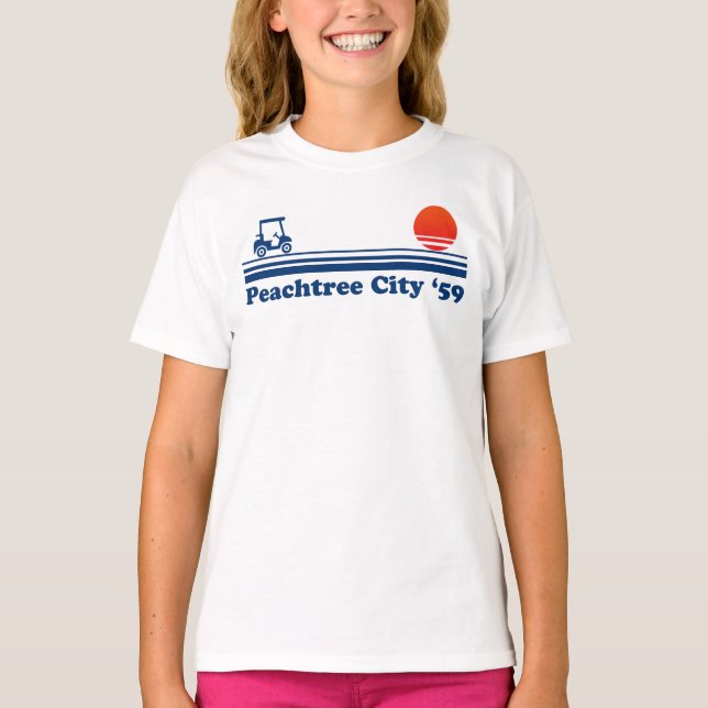 Peachtree City Georgia Lifestyle Golf Cart Sunset T Shirt (Framsida)