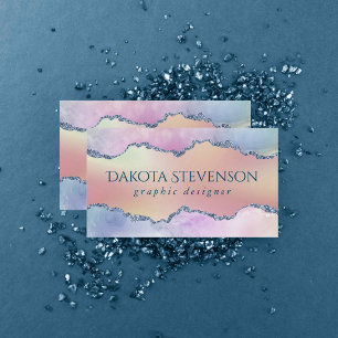 Peachy Agate Söt Soft Pastel Ombre Branding Visitkort