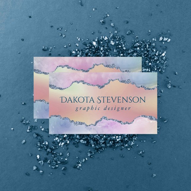 Peachy Agate | Söt Soft Pastel Ombre Branding Visitkort (Skapare uppladdad)