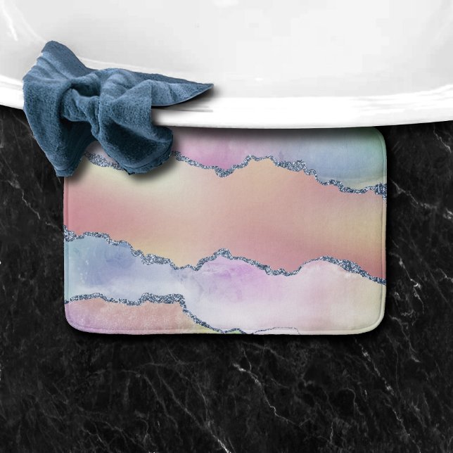 Peachy Agate | Söt Soft Pastel Watercolor Ombre Badrumsmatta (Skapare uppladdad)