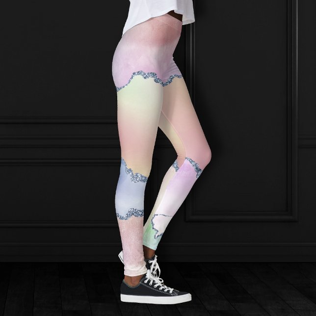 Peachy Agate | Söt Soft Pastel Watercolor Ombre Leggings (Skapare uppladdad)