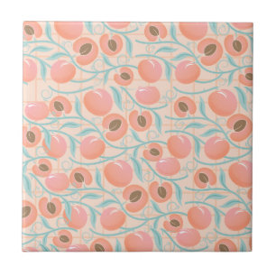 Peachy Blooms Boho Mönster Peach Kakelplatta