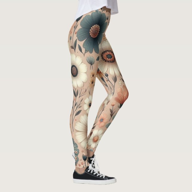 Peachy Blooms Leggings (Höger)