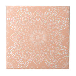 Peachy Boho Mandala Kakelplatta