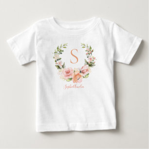 Peachy Coral Ro Wandeans Personlig Baby Namn T Shirt