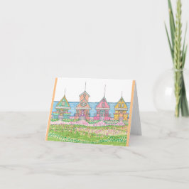 Peachy Cottages Note Cards Kort
