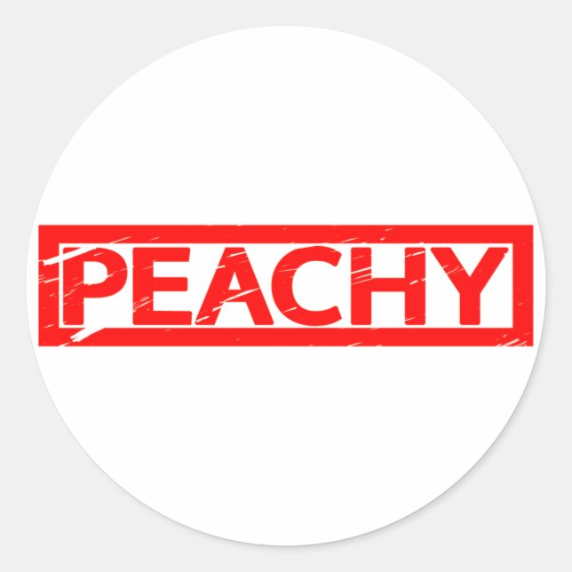 Peachy Frimärke Runt Klistermärke (Framsida)