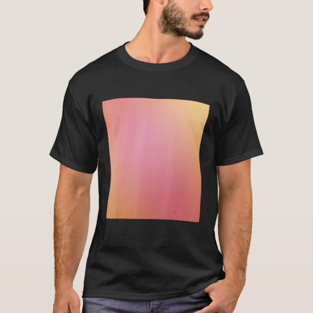 Peachy Gradient - Rosa Orange Gult Ombre T Shirt (Framsida)