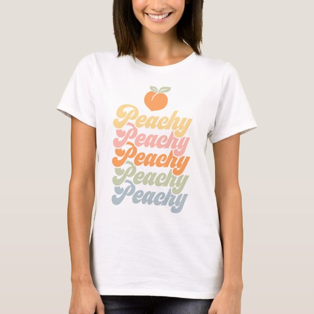 Peachy Graphic Summer Rainbow Färger T Shirt (Framsida)
