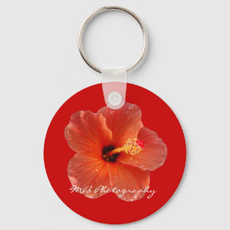 Peachy Hibiscus Keychain Nyckelring
