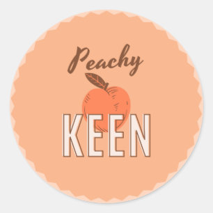 Peachy Keen Peach-färgadens runda klistermärken