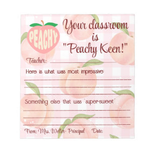 "Peachy Keen"-positivanteckning till lärare Anteckningsblock