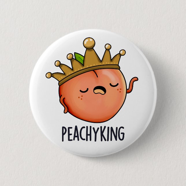 Peachy Kung Funny Peach Pun Knapp (Framsida)