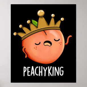 Peachy Kung Funny Peach Pun Mörk BG Poster