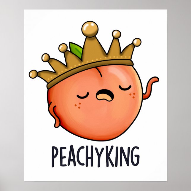 Peachy Kung Funny Peach Pun Poster (Framsidan)