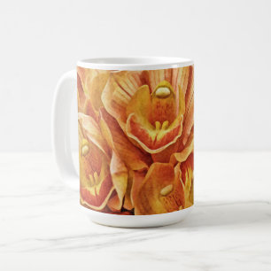 Peachy Orange Orchids Garden Art Mugg Kopp
