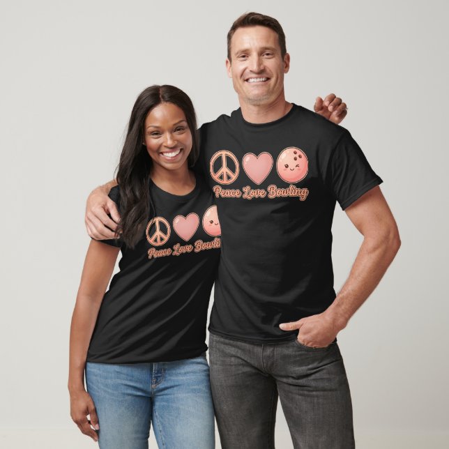 Peachy Peace Love Bowling Charm T Shirt (Unisex)