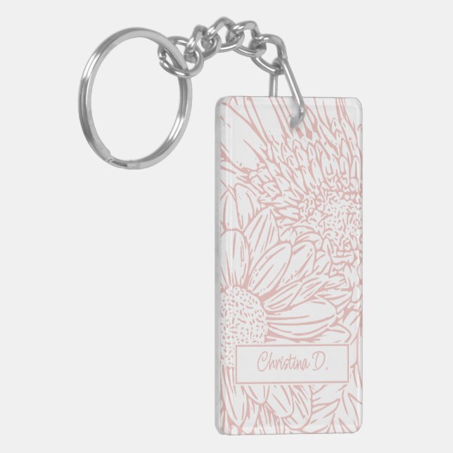 Peachy Pink on White Chrysanthemums with Photo (Vänstra Framsidan)