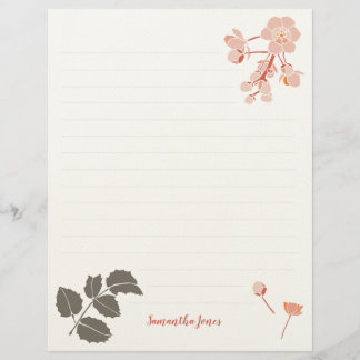 Peachy Pink Oregon Grape Flower Letterhead Brevhuvud