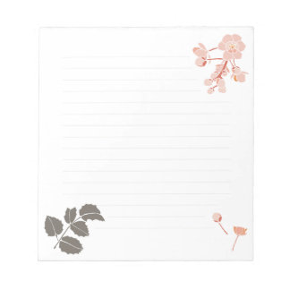 Peachy Pink Oregon Grape Flower Notepad Anteckningsblock