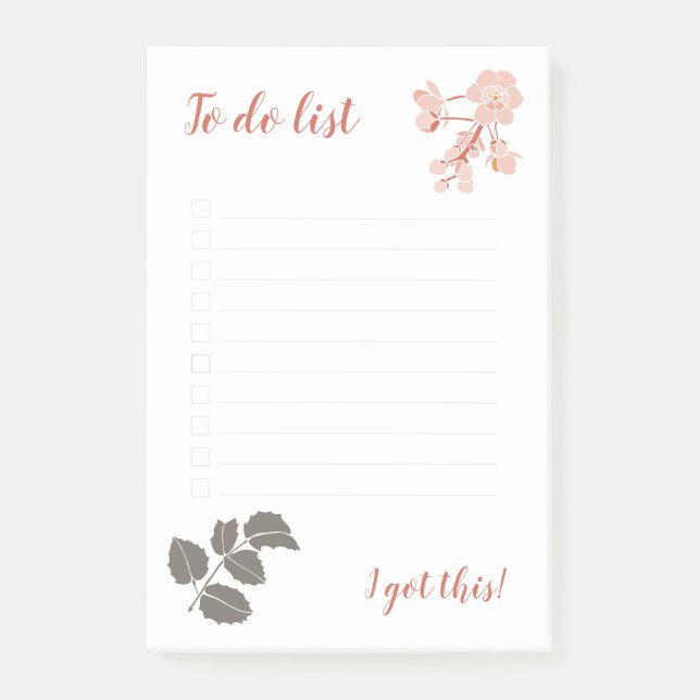 Peachy Pink Oregon Grape Flower Notepad Post-it Block (Framsida)