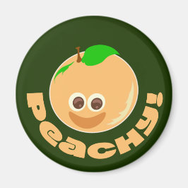 Peachy Roligt Fruktig Lycklig Tecknad Art Time Magnet