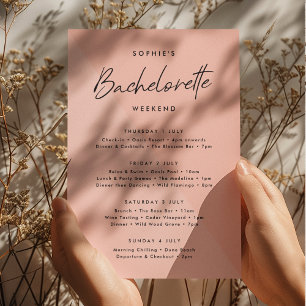 Peachy Rosa Bachelorette Helg Italien Inbjudningar