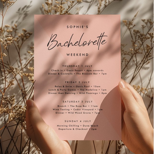 Peachy Rosa | Bachelorette Helg Italien Inbjudningar (Skapare uppladdad)