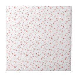 Peachy Rosa  Blommigt Glitzy Glitter Kakelplatta