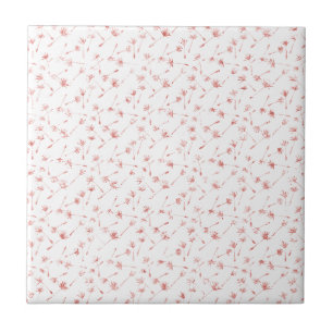 Peachy Rosa  Blommigt Glitzy Glitter Kakelplatta