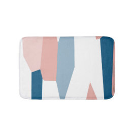 Peachy Rosa Blue and White Abstrakt Badrumsmatta