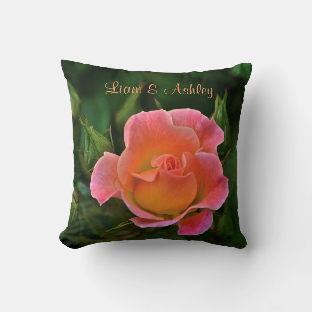 Peachy Rosa Bröllop Ro Kudde (Framsida)