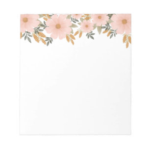 Peachy Rosa Fall Blommigt Anteckningsblock